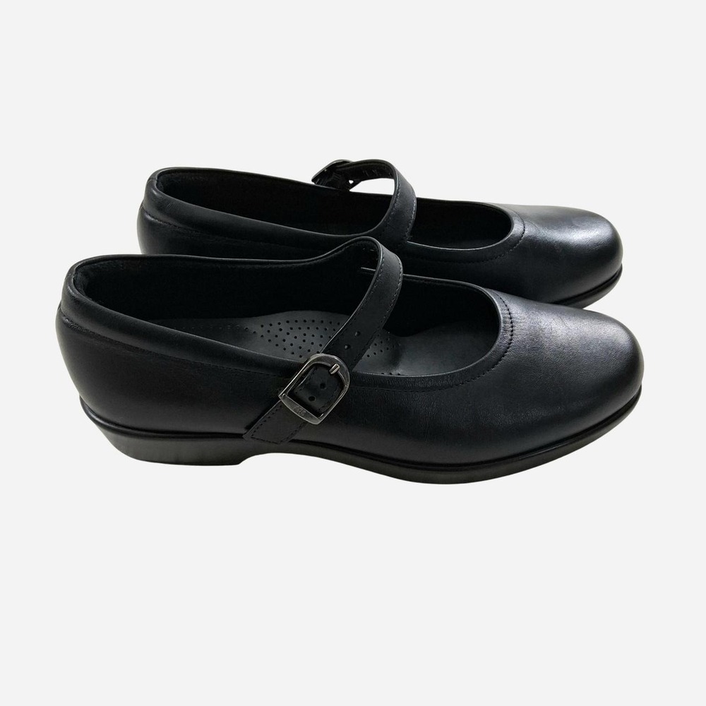 SAS Womens Maria Black Leather Mary Jane Comfort Shoes Size 7 M Medium VGC 2160